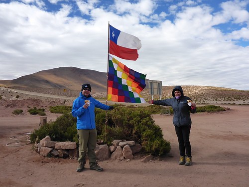 Us with the Chilean and Wiphala flags